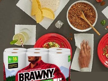 Amazon Cyber Monday! Brawny 6 Triple Rolls Tear-A-Square 2-Ply Paper Towels as low as $13.23 Shipped Free (Reg. $19.49) – $2.21/Roll, 6 Triple Rolls = 18 Regular Rolls