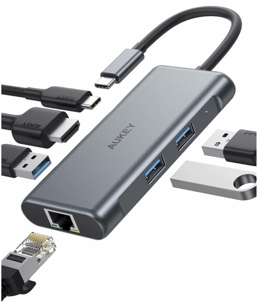 Aukey 6-in-1 USB-C Hub w/ 4K HDMI for $13 + free shipping