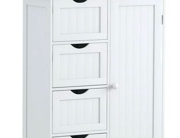 Costway Wooden 4 Drawer Bathroom Cabinet