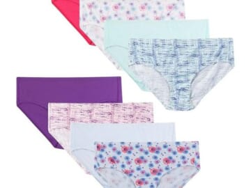 Hanes Ultimate Girl’s 100% Organic Cotton Briefs & Hipster Panties, 8-Pack $10.80 After Coupon (Reg. $18) – $1.35 Each, Size 6-14