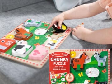 Melissa & Doug Farm Wooden Chunky Puzzle $5 (Reg. $13)