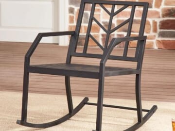 Mainstays Evry Bell Outdoor Metal Rocking Black Chair $49 Shipped Free (Reg. $100)