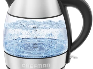 Chefman 1.2L Rapid Boil Glass Kettle for $15 + free shipping w/ $35