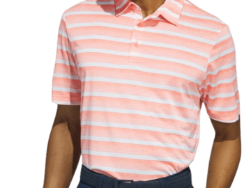 adidas Men's Two-Color Striped Polo Shirt for $15 + free shipping