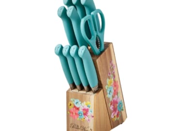 The Pioneer Woman Breezy Blossoms 11-Piece Knife Block Set for $25 + free shipping w/ $35