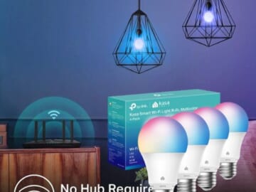 Kasa Smart 800 Lumens Light Bulbs, 4-Pack $25.99 (Reg. $40) – $6.50/Bulb, Compatible with Alexa and Google Home