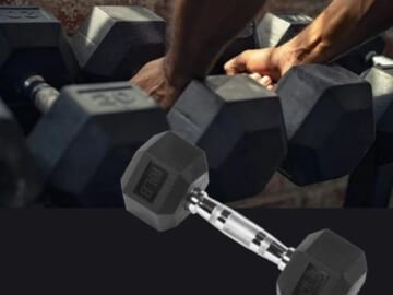BalanceFrom Rubber Encased Hex Dumbbell, 10LBs, Single $9.98 (Reg. $24.99)