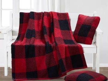 Artemis 3-Piece Holiday Decorative Pillows & Throw Set $14 After Code (Reg. $40) – Red or Neutral