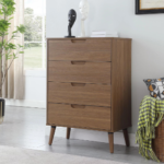 Mainstays Modern 4 Drawer Dresser, Brown Walnut $79 Shipped Free (Reg. $140.52)