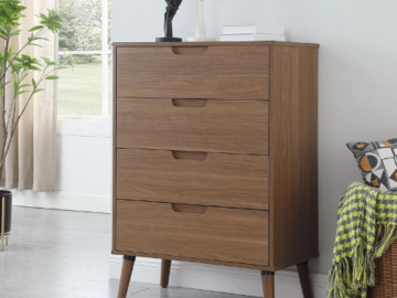Mainstays Modern 4 Drawer Dresser, Brown Walnut $79 Shipped Free (Reg. $140.52)