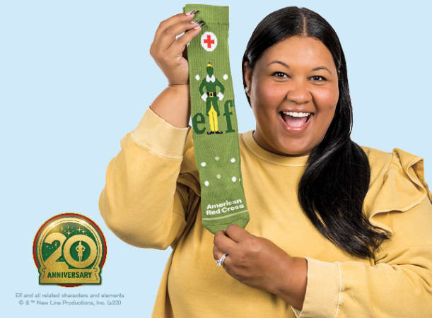Elf x American Red Cross Officially Licensed Socks: Free w/ blood donation