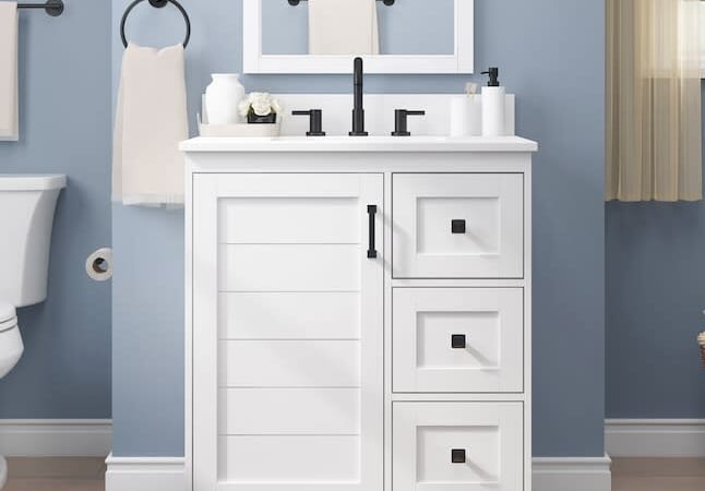 allen + roth Rigsby 30" Undermount Single Sink Bathroom Vanity w/ Engineered Marble Top for $449 + free shipping