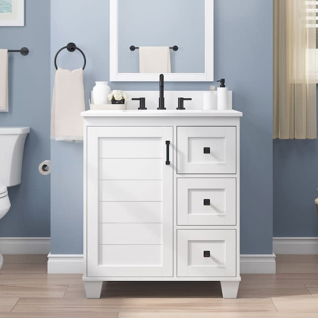allen + roth Rigsby 30" Undermount Single Sink Bathroom Vanity w/ Engineered Marble Top for $449 + free shipping