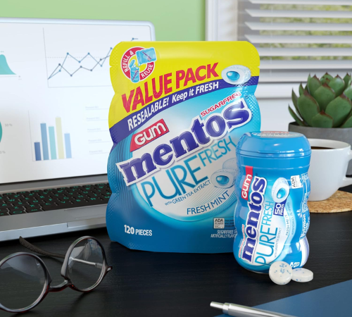 Mentos 120-Count Pure Fresh Sugar-Free Fresh Mint Chewing Gum as low as $3.19 when you buy 4 (Reg. $7.10) + Free Shipping – 3¢/Gum – LOWEST PRICE