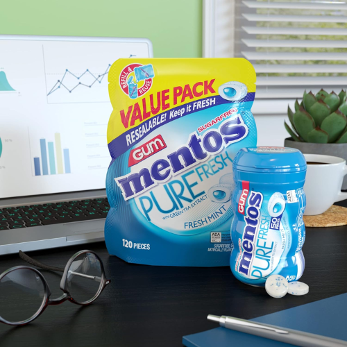 Mentos 120-Count Pure Fresh Sugar-Free Fresh Mint Chewing Gum as low as $3.19 when you buy 4 (Reg. $7.10) + Free Shipping – 3¢/Gum – LOWEST PRICE