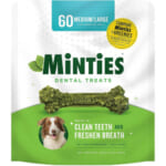 Minties Dental Chews for Dogs, 60-Count as low as $12.71 After Coupon (Reg. $30) + Free Shipping – $0.21/ Chew, For Medium/Large Dogs over 40-lbs