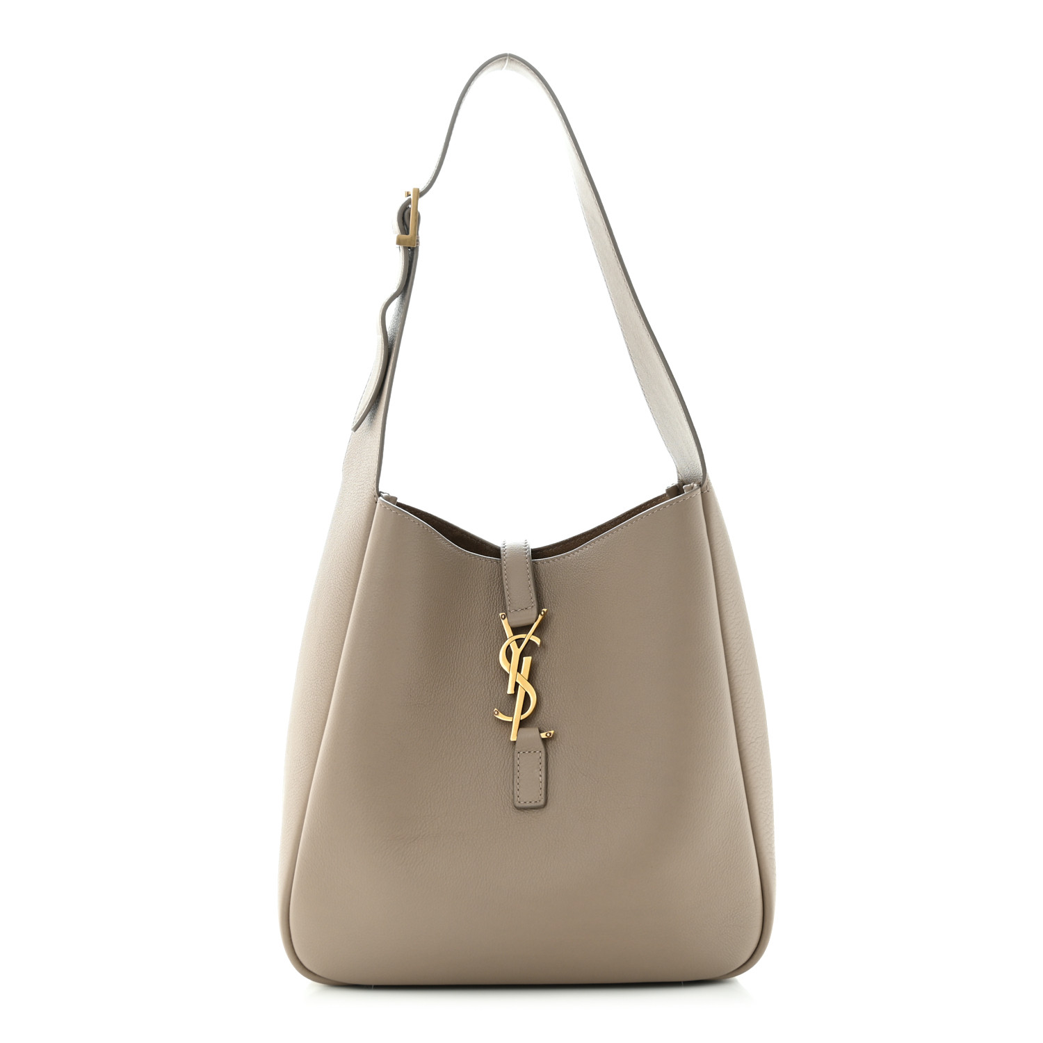 SAINT LAURENT Smooth Calfskin Small Le 5 A 7 Soft Hobo Dusty Grey by FASHIONPHILE