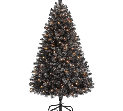Bring an enchanting glow to your space with Yaheetech 4.5ft Pre-lit Black Spruce Artificial Hinged Christmas Pine Tree for just $31.99 After Coupon (Reg. $44.99)