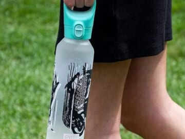 Pyrex Leakproof Color Changing Glass 17.5-Oz Water Bottle (Textural Art) $7.06 (Reg. $25) – with Silicone Coating, Lowest price in 30 days