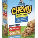 Quaker Chewy Lower Sugar Granola Bars, 3 Flavor Variety Pack, 58 Count