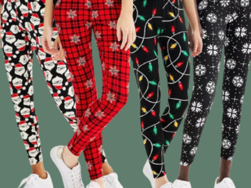 Women’s Holiday Leggings as low as $6.25 EACH After Code + Kohl’s Cash when you buy 7 (Reg. $16) + Free Shipping – 5 Colors – XS to XXL