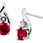 Finecraft Droplet Stud Earrings with Diamonds in Sterling Silver for $30 + free shipping
