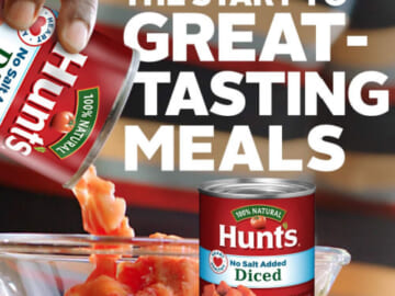 Hunt’s Diced No Salt Added Tomatoes, 28-Oz as low as $1.29 Shipped Free (Reg. $3.55)