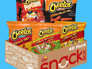Cheetos Flamin’ Hot Variety Pack, 40-Count $13 Shipped Free (Reg. $21.86) – 5 Flavors, $0.33/ Snack Bag