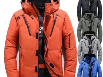 Rogoman Men's Winter Jacket w/ Detachable Hood for $31 + $10 shipping