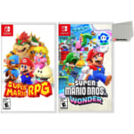 Super Mario RPG and Super Mario Bros Wonder Two Game Bundle for Nintendo Switch for $98 + free shipping