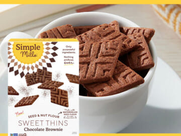 Simple Mills Sweet Thins Cookies Chocolate Brownie Gluten Free as low as $1.73 each when you buy 4 (Reg. $3.69) + Free Shipping