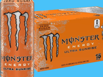 Monster Energy Sugar-Free Energy Drink, Ultra Sunrise, 15-Pack as low as $13.05 Shipped Free (Reg. $23.73) – $0.87/16-Oz Can