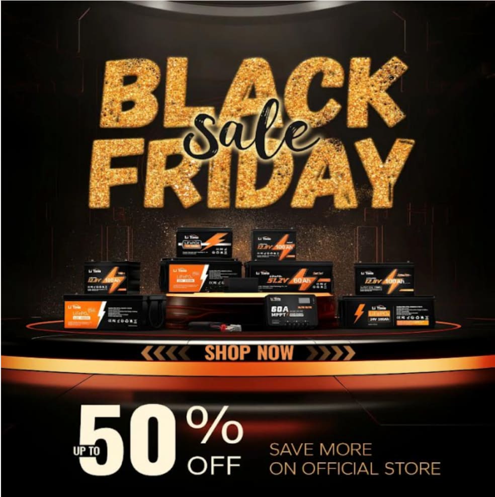 LiTime LiFePO4 Batteries Black Friday Sale: Up to 50% off + extra 5% off + free shipping