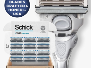 Schick Hydro Dry Skin 12-Count Razor Refills for Men as low as $11.25 After Coupon (Reg. $32.49) + Free Shipping – 94¢/Refill