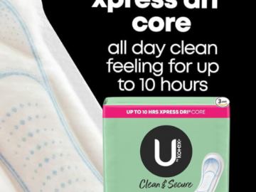 U by Kotex Clean & Secure 132-Count Maxi Pads, Heavy Absorbency as low as $13.99 After Coupon (Reg. $20) + Free Shipping – 11¢/Pad