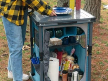 Timber Ridge Robinia Quick Fold Pantry with Table Top $51.62 Shipped Free (Reg. $76.89) – 27″ x 17″ x 28″, Blue