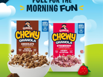 Quaker Chewy 2-Count Granola Breakfast Cereal Variety Pack as low as $5.99 After Coupon when you buy 4 (Reg. $10) + Free Shipping – $3/12.6 Oz Box