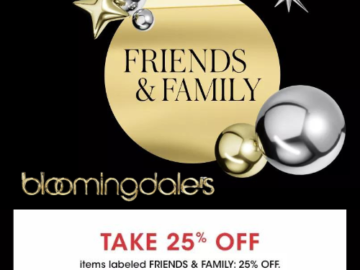 Bloomingdale’s: Friends and Family Sale! Take 25% Off Select Items