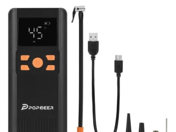 Popdeer 12V Wireless Air Compressor for $30 + $3.99 shipping