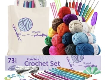 Craftbud 73 Piece Crochet Set Kit with Crochet Hooks Yarn Set
