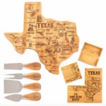 Totally Bamboo State Board Coaster & Cheese Knives Set