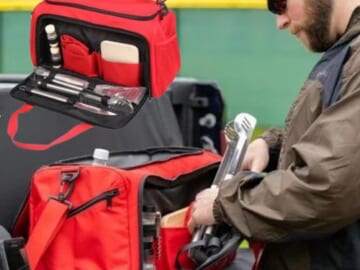 Ozark Trail Soft Sided Tailgate Cooler with 7-Piece Cookout Set (Red) $25 (Reg. $53.76)