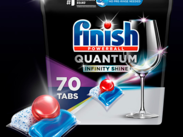 Finish Powerball Quantum Infinity Shine 70-Count Dishwasher Detergent Tablets as low as $13.38 After Coupon (Reg. $21.62) + Free Shipping – 19¢/Tablet