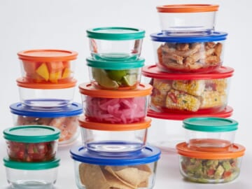 Pyrex Simply Store 32-Piece Glass Food Storage & Bake Container Set for $30 + free shipping