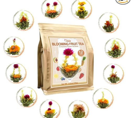 Gift yourself or a tea enthusiast in your life this Blooming Flowering Tea in 12 Delicious Fruit Flavors $11.99 (Reg. $14.99)