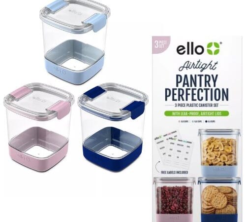 Ello Food Storage Canisters with Lid 3-Piece Set $11.83 (Reg. $34) – $3.94 Each