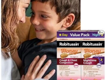 Robitussin Children’s Honey Cough & Chest Congestion Medicine 2-Variety Pack as low as $7.79 After Coupon (Reg. $13) + Free Shipping – $3.90 Each, Day & Night