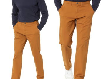 Amazon Essentials Men’s Straight-Fit Casual Stretch Khaki Pants (Nutmeg) $14.90 (Reg. $24.90)