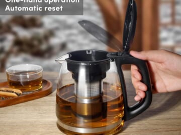Glass Teapot with Removable Tea Infuser, 50 Oz $6.80 After Code + Coupon (Reg. $20) + Free Shipping – Prime Member Exclusive