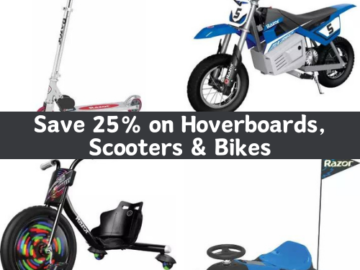 Today Only! Save 25% on Razor Hoverboards, Scooters & Bikes from $22.49 (Reg. $29.99+)